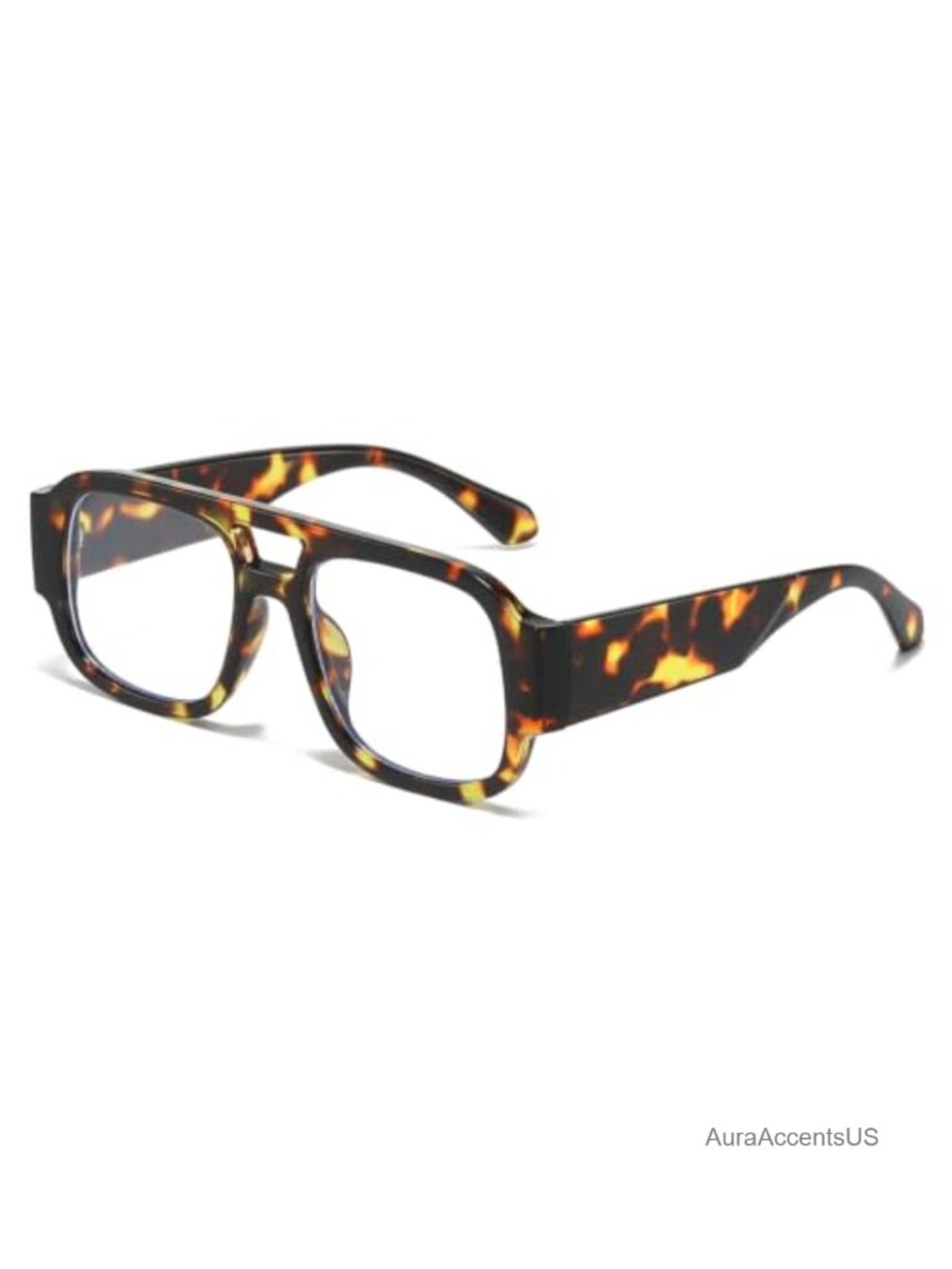 Oversized Retro Square Aviator Clear Lens Eyewear Frames Unisex